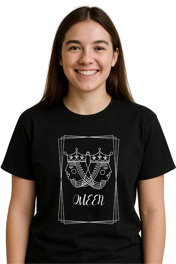 Women Queen Black T-shirt by ZealforTee