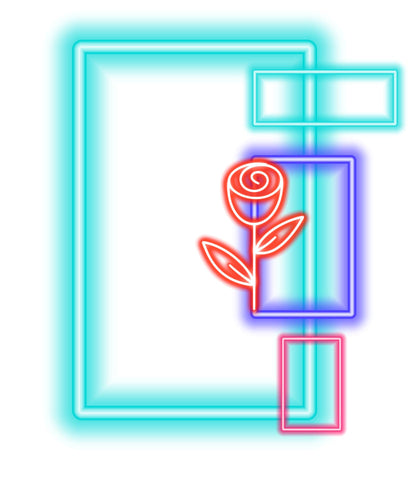 Kid's Glowing Rectangle With Rose Unisex T-shirt Black by ZealforTee