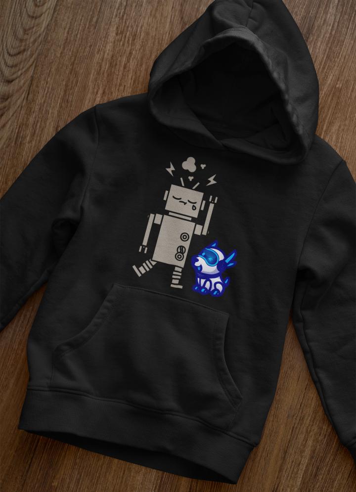 Women's Robotic Dog Hoodies White by ZealforTee