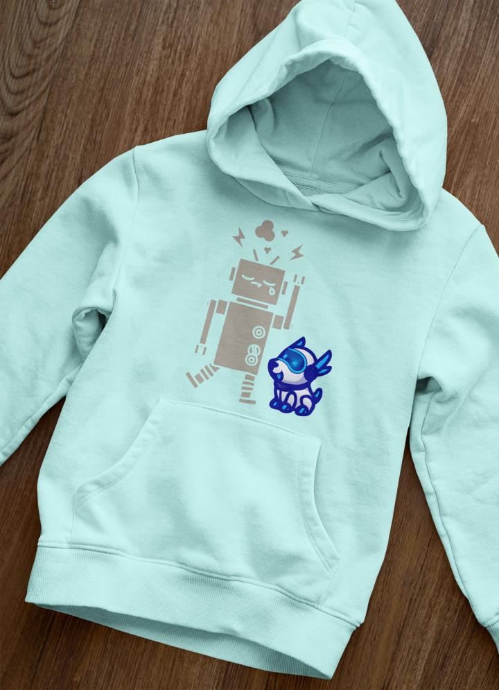 Women's Robotic Dog Hoodies Black by ZealforTee