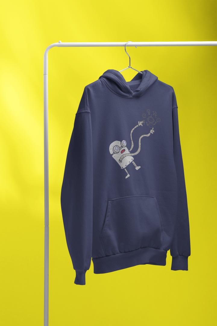 Men's Tech Oversized Hooded Sweatshirt Navy Blue by ZealforTee