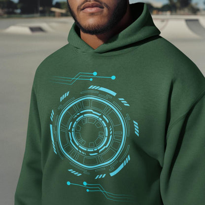 Men's Robotic Oversized Hooded Sweatshirt White by ZealforTee