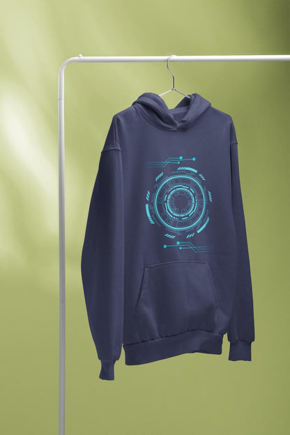 Men's Robotic Oversized Hooded Sweatshirt Bottle Green by ZealforTee