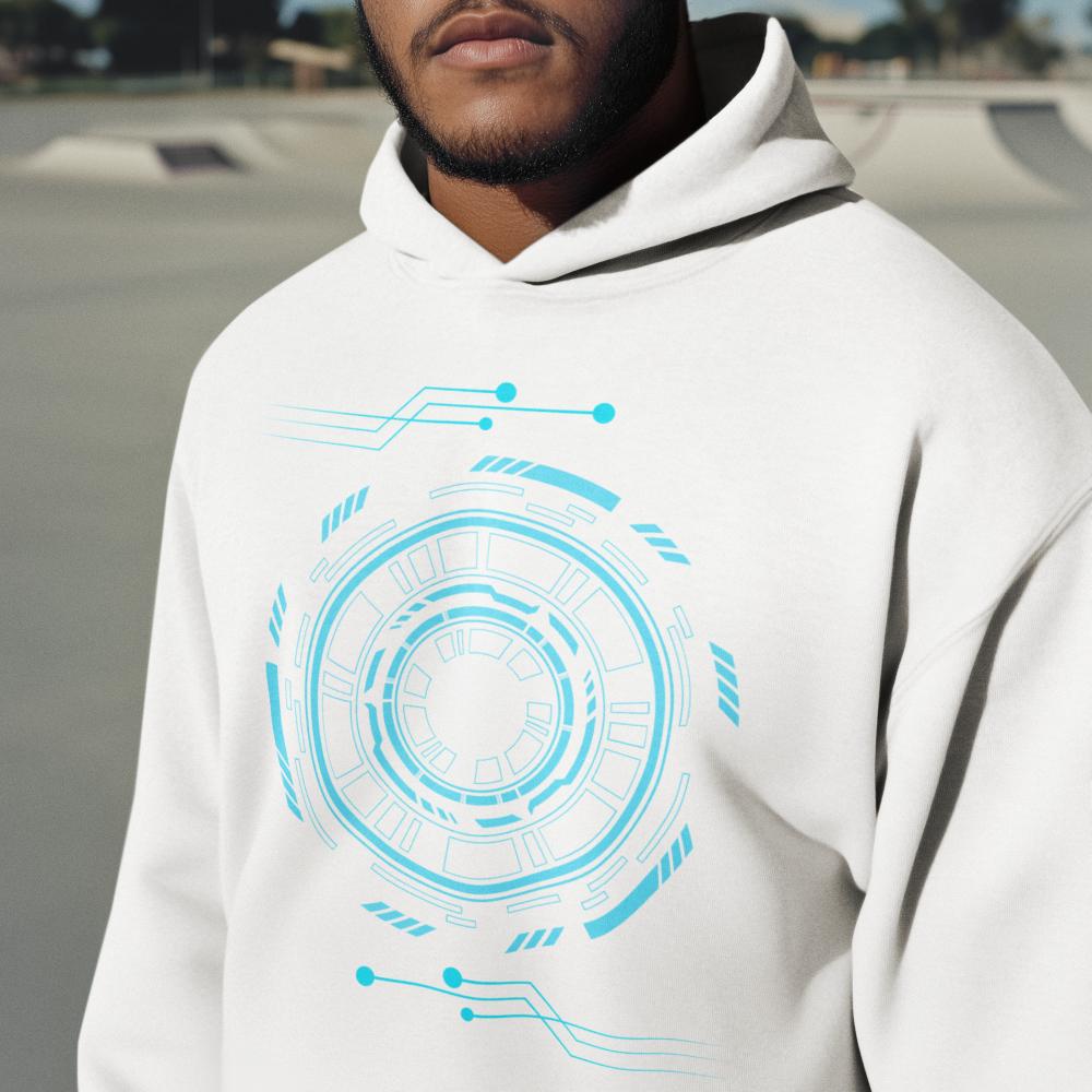 Men's Robotic Oversized Hooded Sweatshirt Maroon by ZealforTee