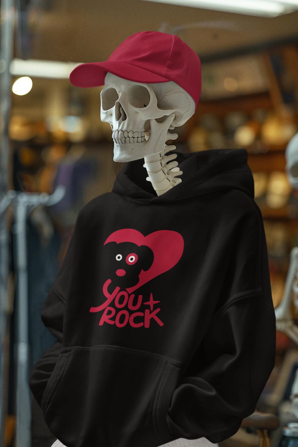 Men's You Rock Typography Hoodie Sweatshirt White by ZealforTee