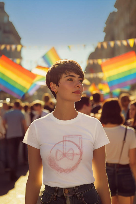 Women's Pink Bow T-shirt White by ZealforTee