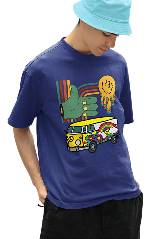 Men's Multicolored Imagination Oversized T shirt Red by ZealforTee