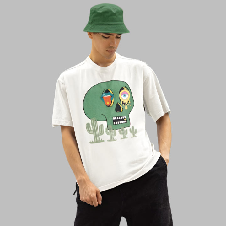 Men's Psychotropic Skull Oversized T shirt Black by ZealforTee
