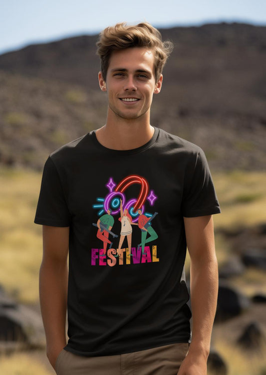 Men's Music is a Festival T-shirt Black by ZealforTee