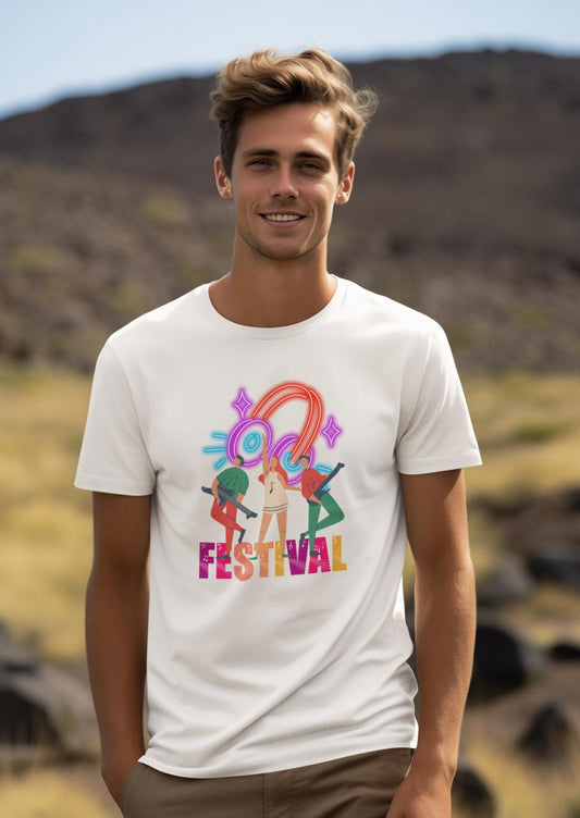 Men's Music is a Festival T-shirt Black by ZealforTee