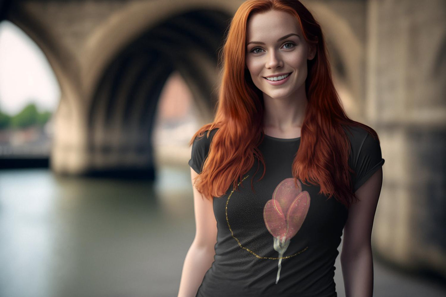 Women's Golden Tulip T-shirt White by ZealforTee