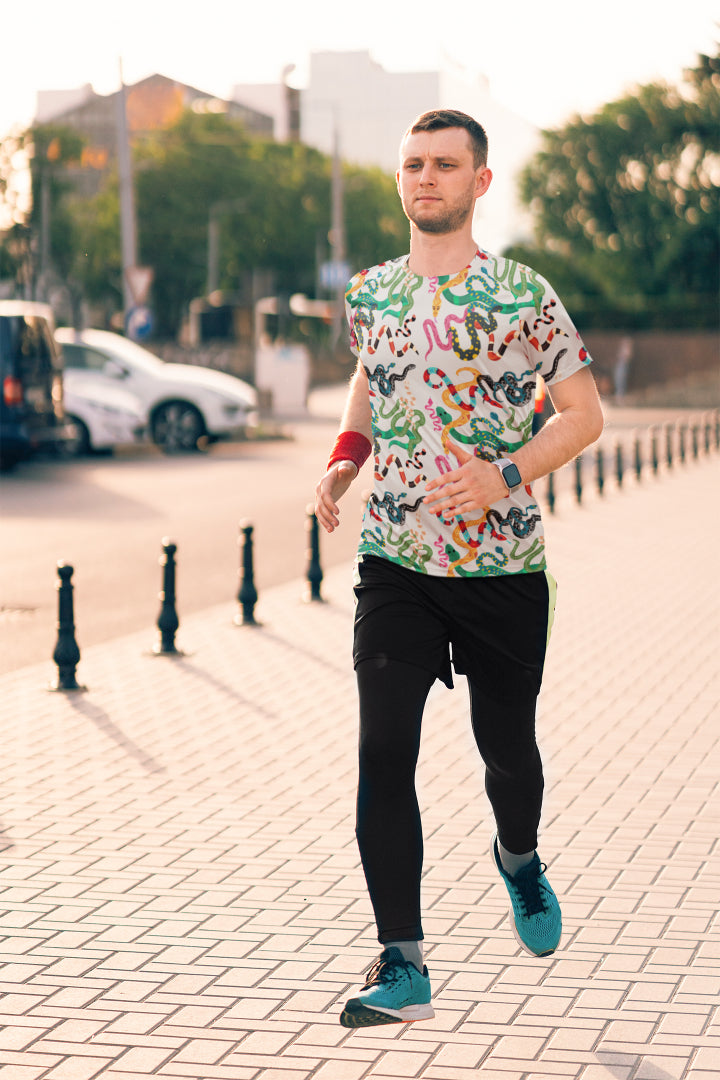 Men's Snakes All Over Print T-shirt Platinum by ZealforTee