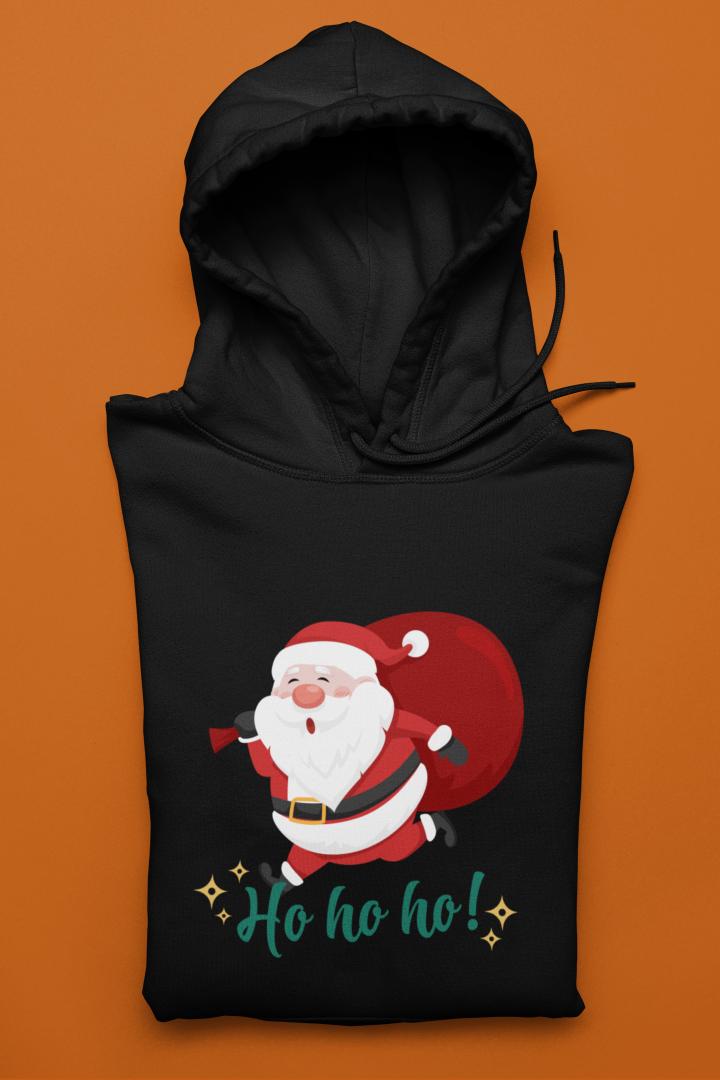 Women's Santa Hoodie Black by ZealforTee