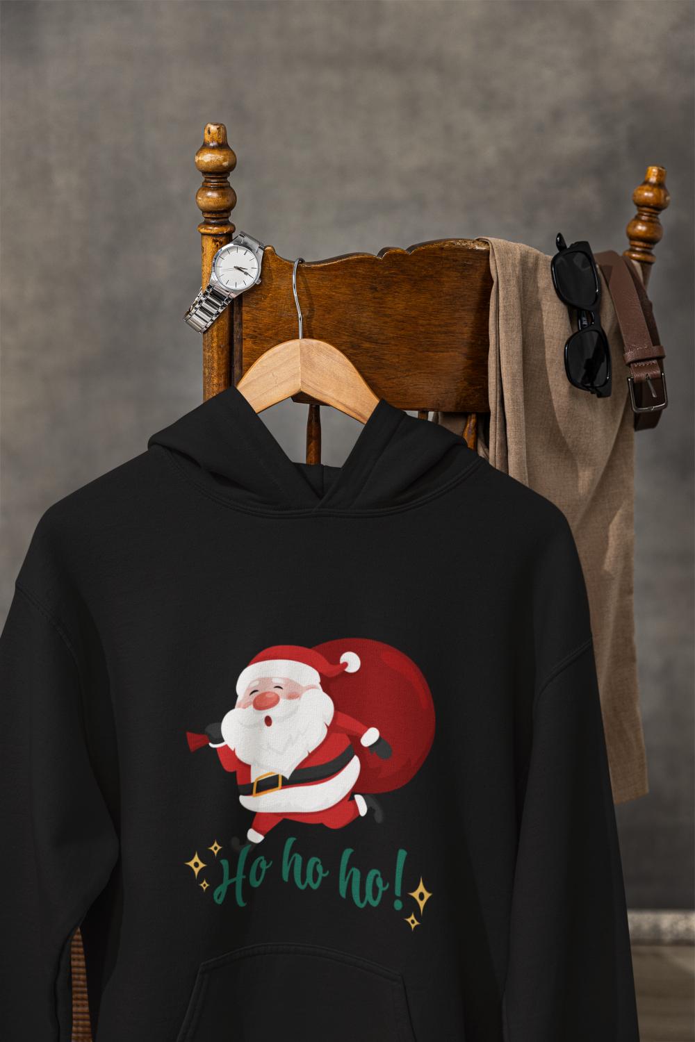 Women's Santa Hoodie Black by ZealforTee