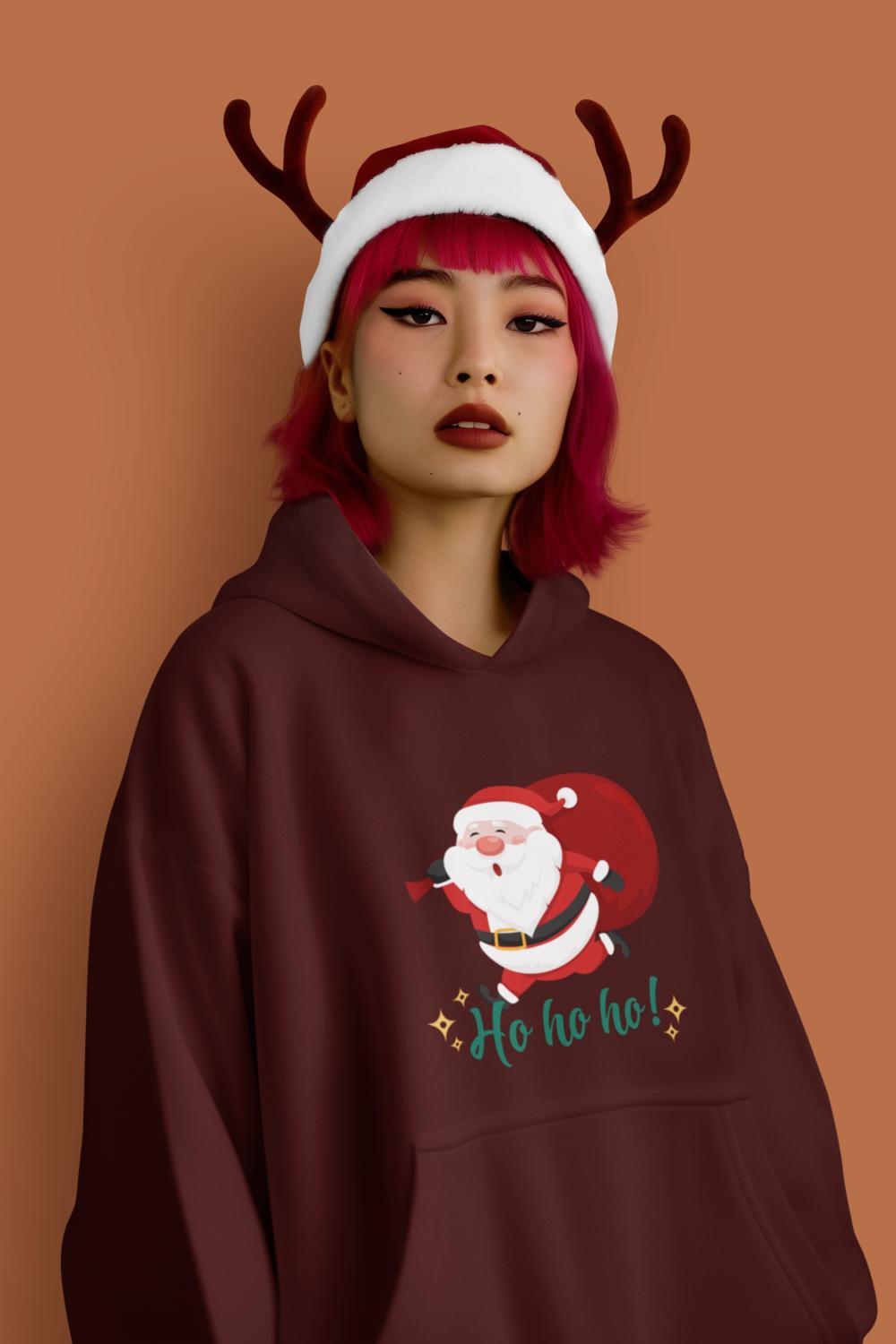 Women's Santa Hoodie Maroon by ZealforTee