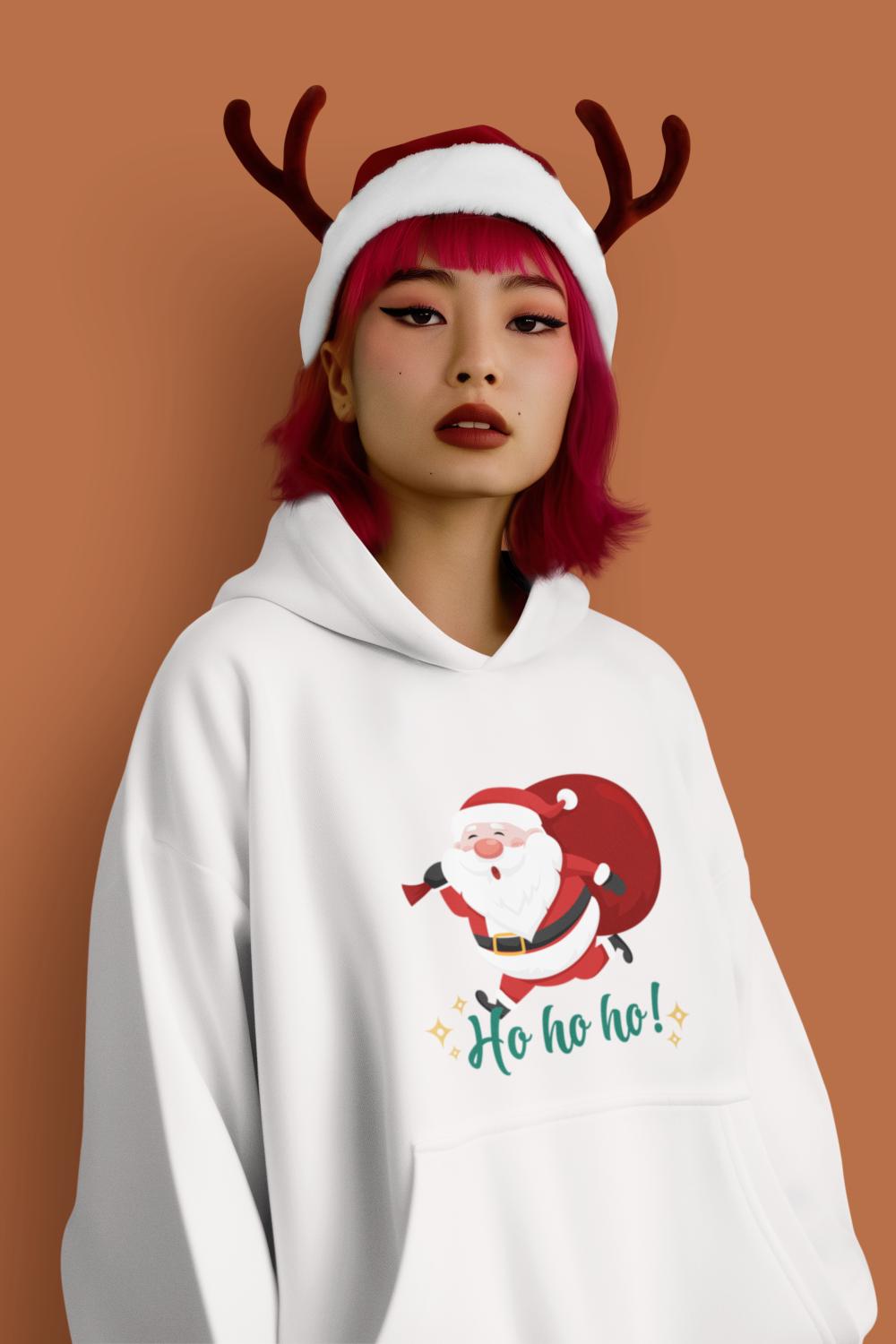 Women's Santa Hoodie Black by ZealforTee