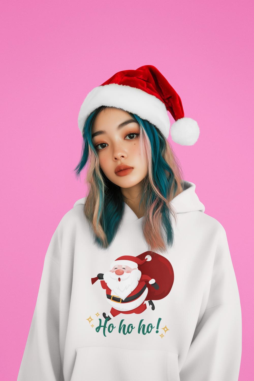 Women's Santa Hoodie Black by ZealforTee