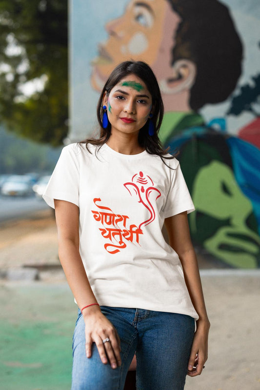 Women's Ganesh Chaturthi T-shirt Royal Blue by ZealforTee