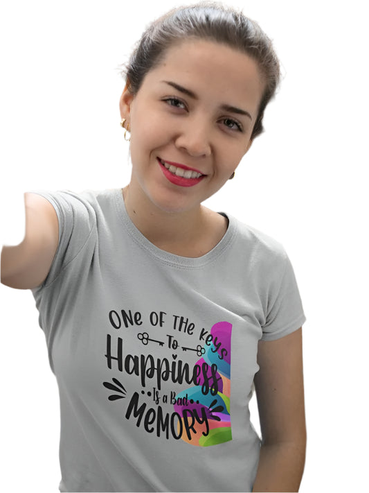 Women's Keys to Happiness T-shirt Melange Grey by ZealforTee