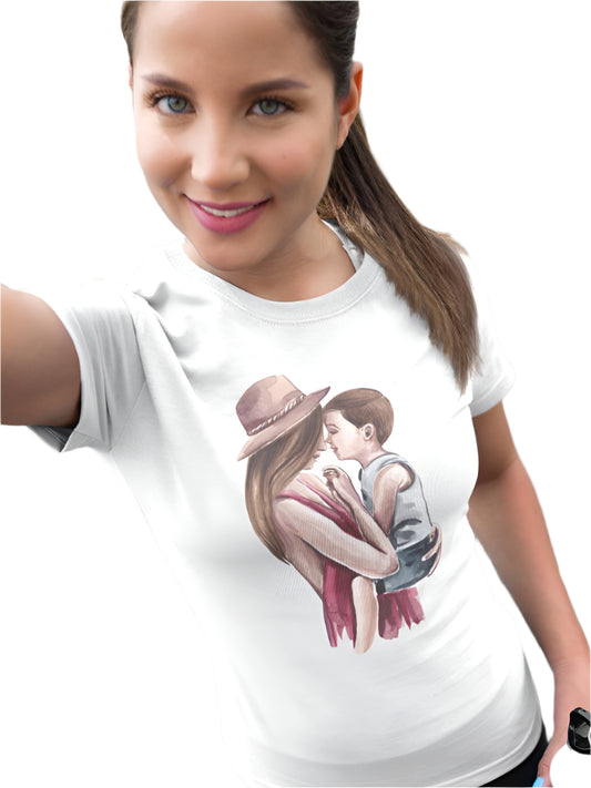 Women's Mom and Son T-Shirt White by ZealforTee