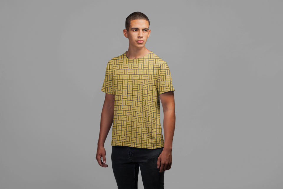 Men's All Over Print Line pattern T-shirt