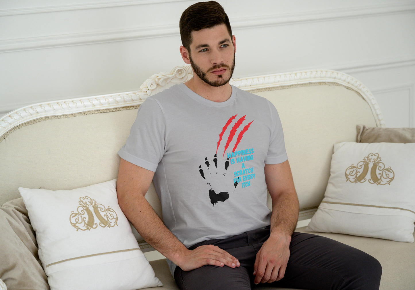 Men's Scratch Every Itch Skull T-shirt SkyBlue by ZealforTee