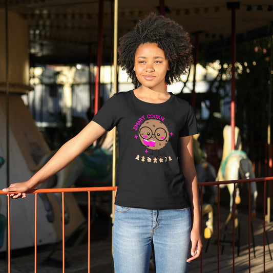 Women's Round Neck Smart Cookies T-shirt White by ZealforTee