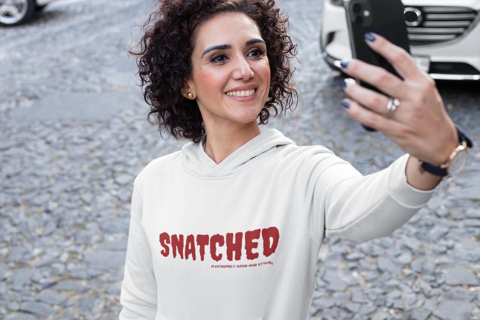 Women's Snatched Gen-Z Hoodie Sweatshirt White by ZealforTee