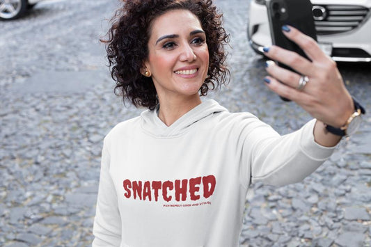 Women's Snatched Gen-Z Hoodie Sweatshirt White by ZealforTee