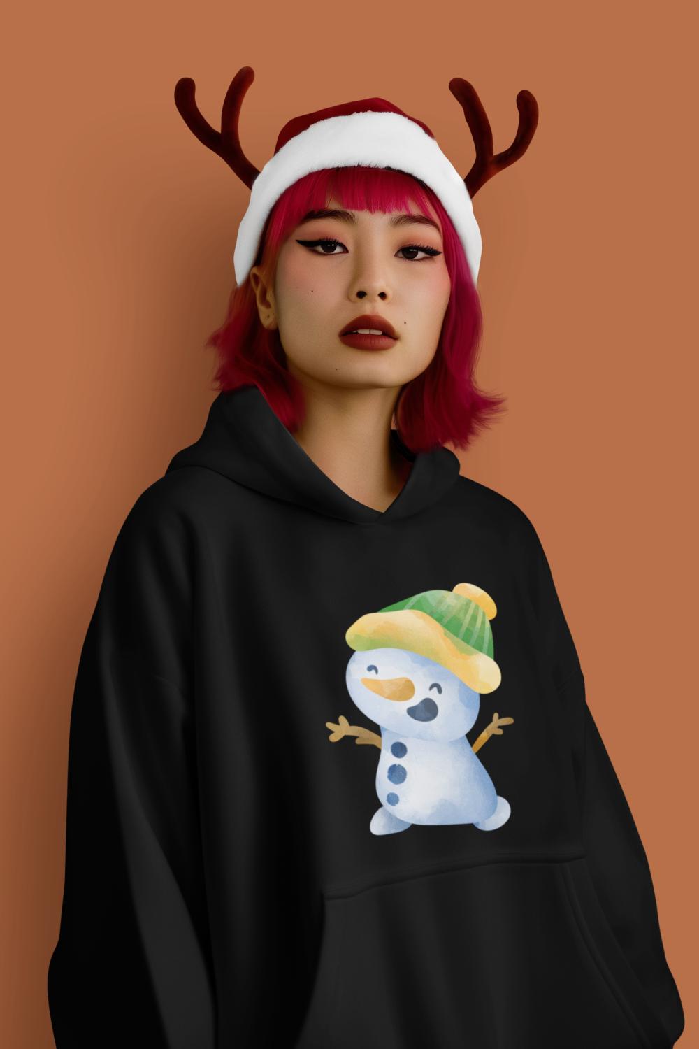 Women's Snowman Hoodie Sweatshirt Maroon by ZealforTee