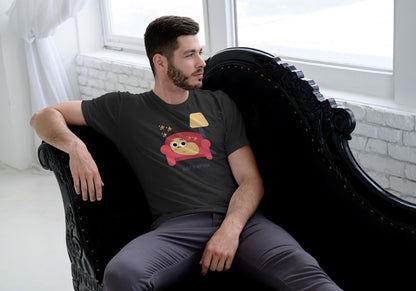 Men's Round Neck Sofa Spud T-shirt Black by ZealforTee