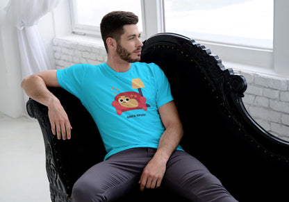 Men's Round Neck Sofa Spud T-shirt White by ZealforTee