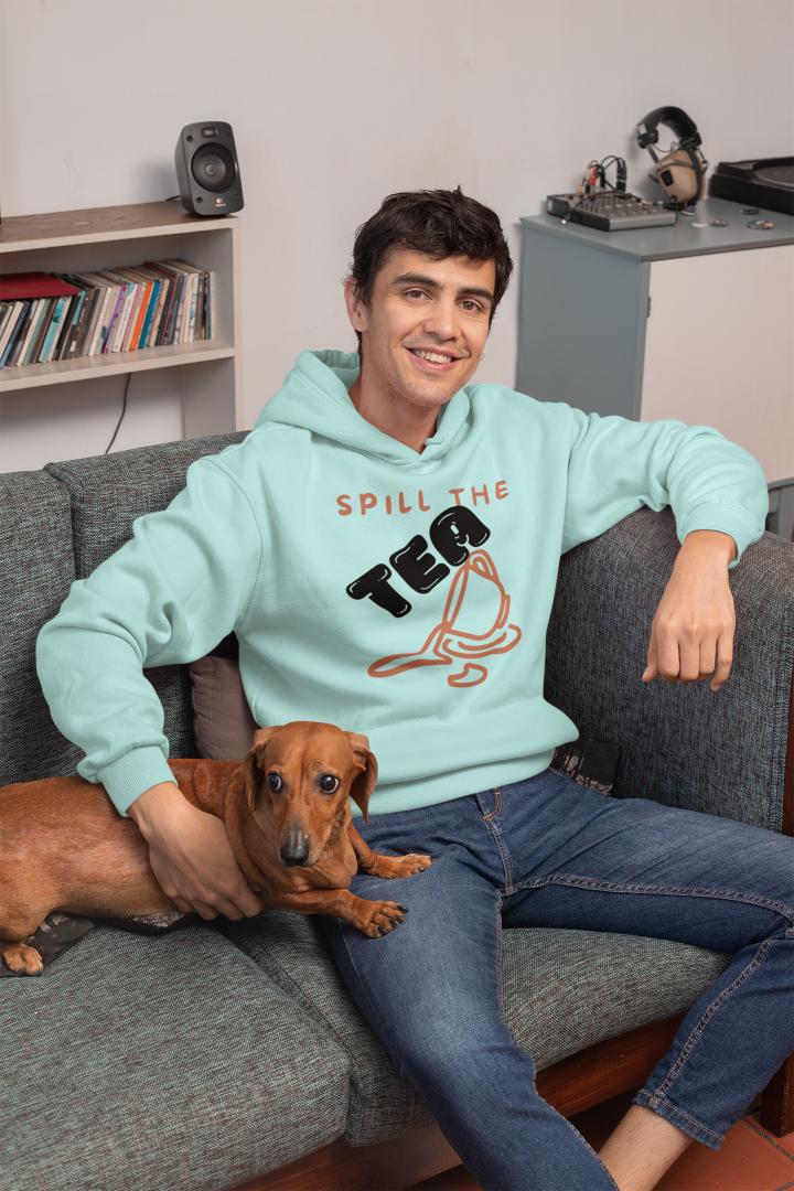 Men's Spill the Tea Gen-Z Hoodie Sweatshirt Royal Blue by ZealforTee