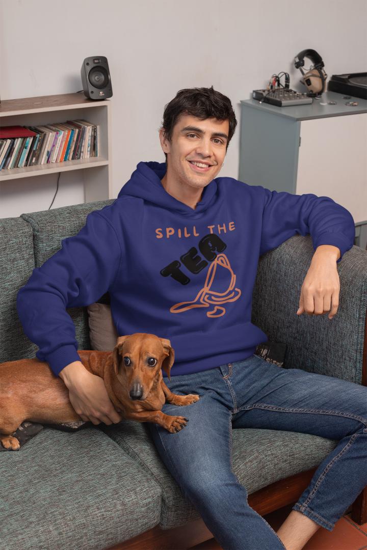 Men's Spill the Tea Gen-Z Hoodie Sweatshirt White by ZealforTee