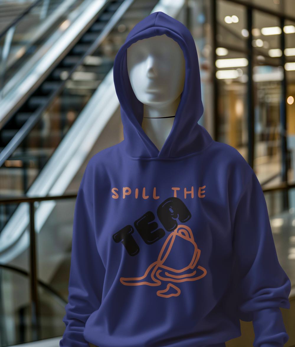 Men's Spill the Tea Gen-Z Hoodie Sweatshirt White by ZealforTee