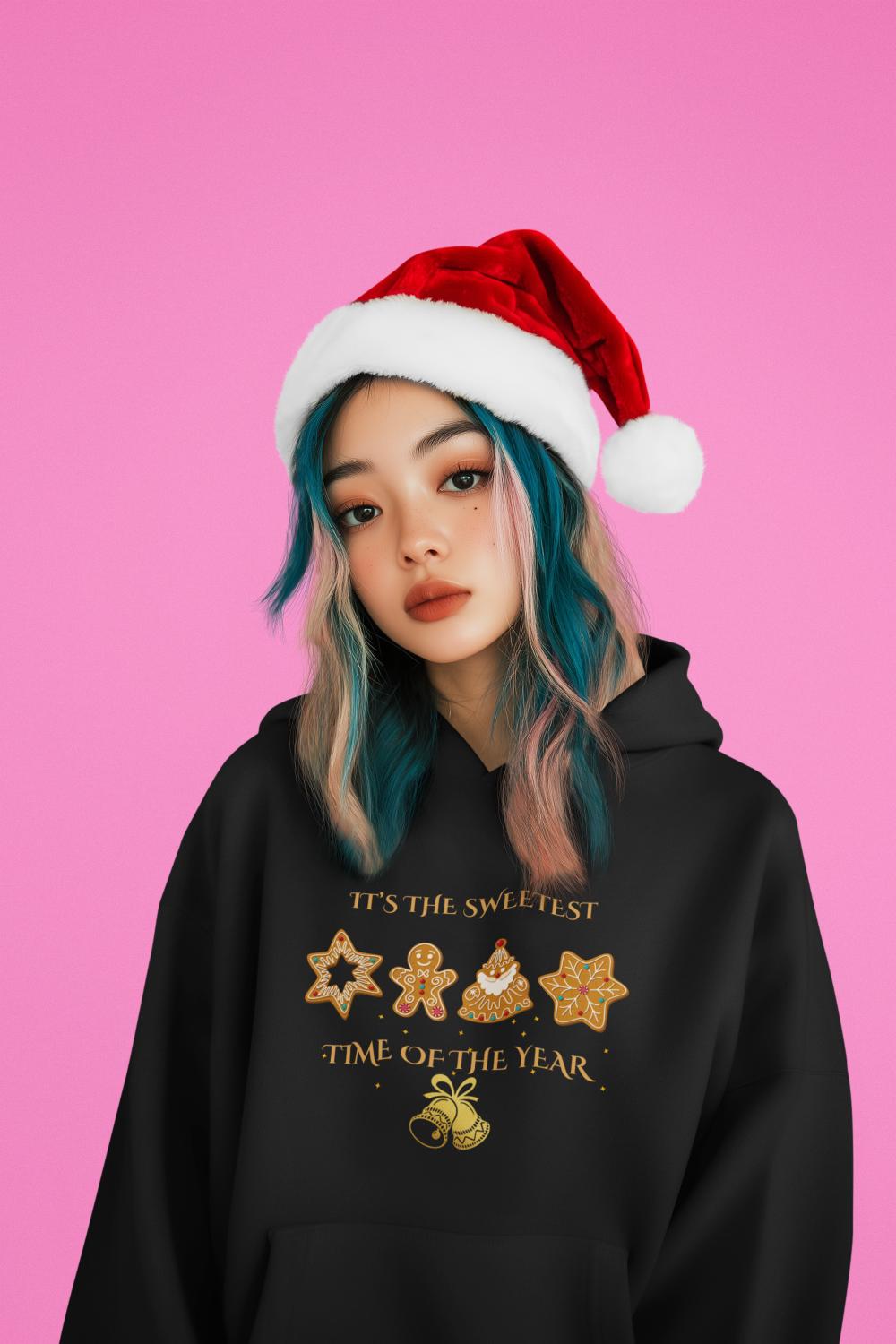 Women's Sweet Time Christmas Hoodie Black by ZealforTee