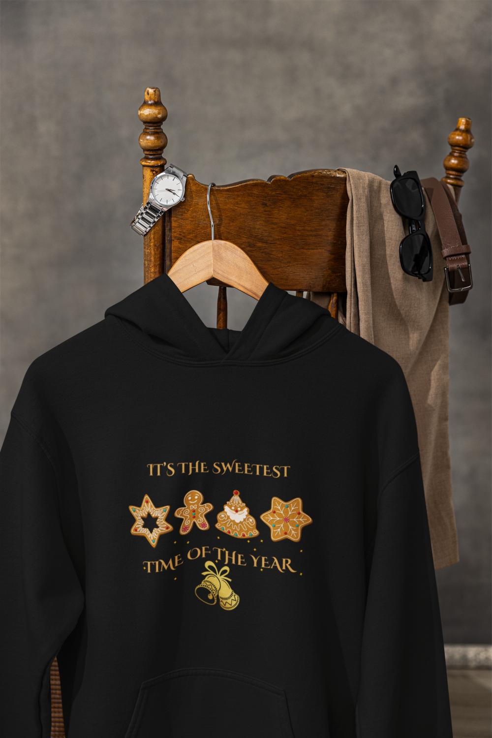Women's Sweet Time Christmas Hoodie Black by ZealforTee