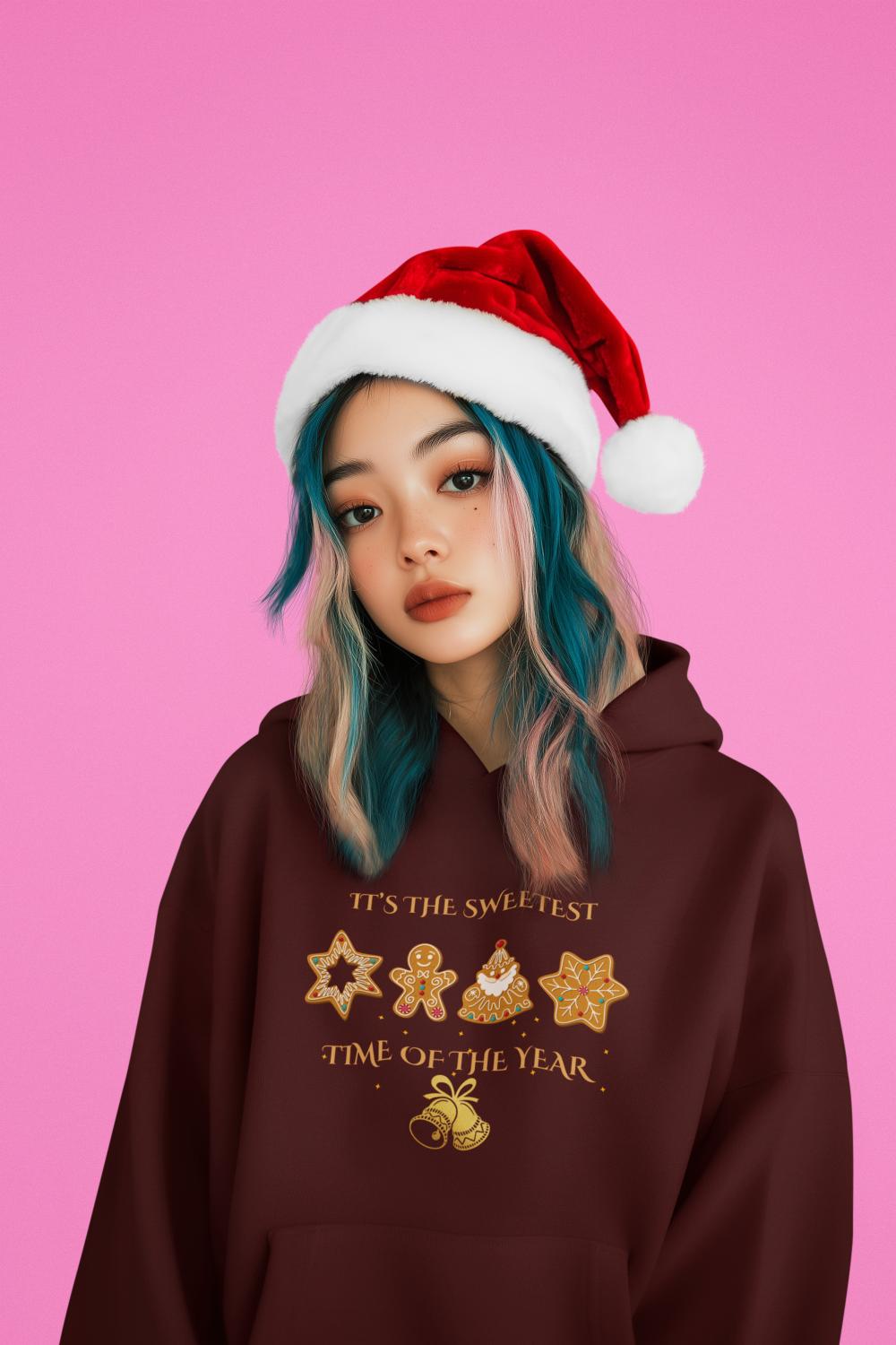Women's Sweet Time Christmas Hoodie Black by ZealforTee