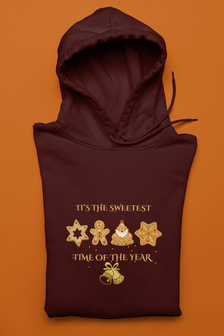 Women's Sweet Time Christmas Hoodie Maroon by ZealforTee