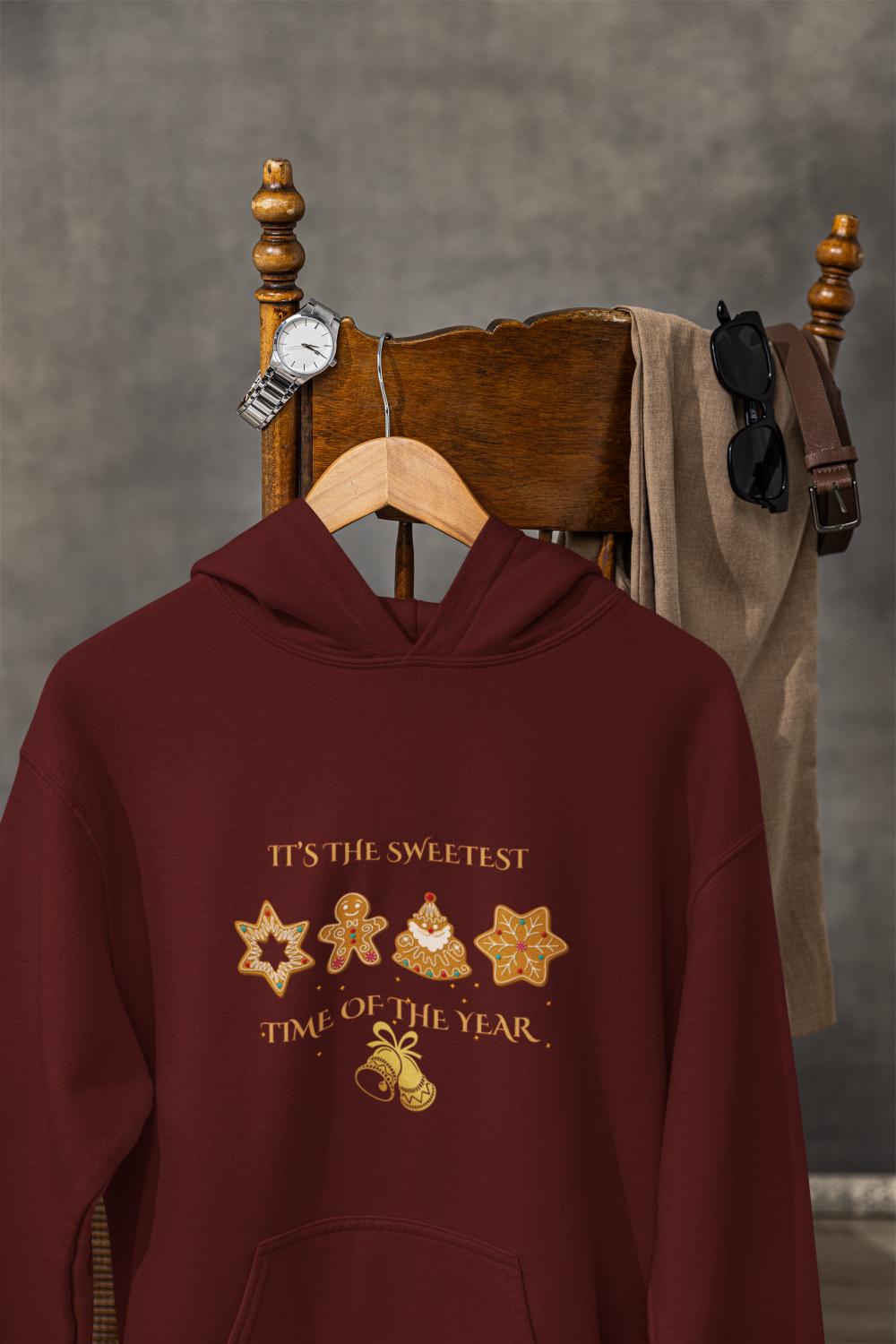 Women's Sweet Time Christmas Hoodie Maroon by ZealforTee