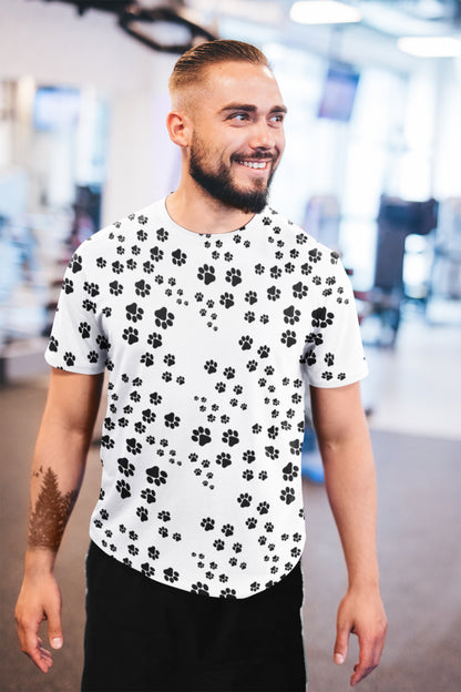 Men's Paws All Over Print T-shirt White by ZealforTee