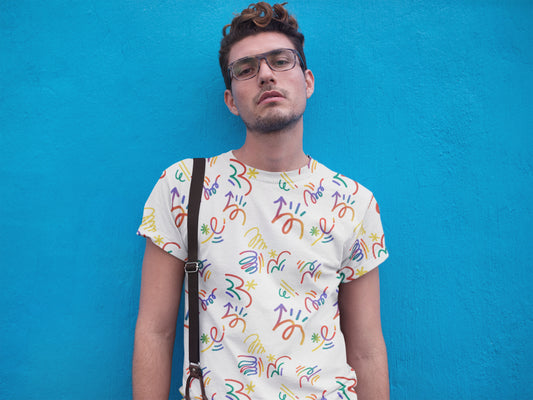 Men's All Over Print Arrow T-shirt White by ZealforTee