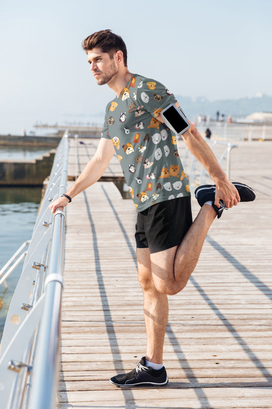 Men's Dogs All Over Print T-shirt Stormcloud by ZealforTee