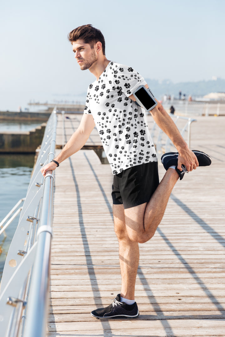 Men's Paws All Over Print T-shirt White by ZealforTee