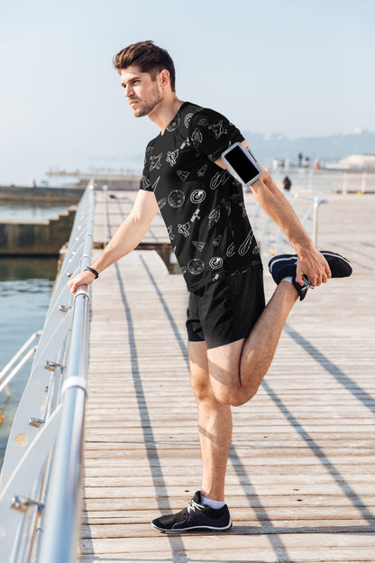 Men's Space All Over Print T-shirt Black by ZealforTee
