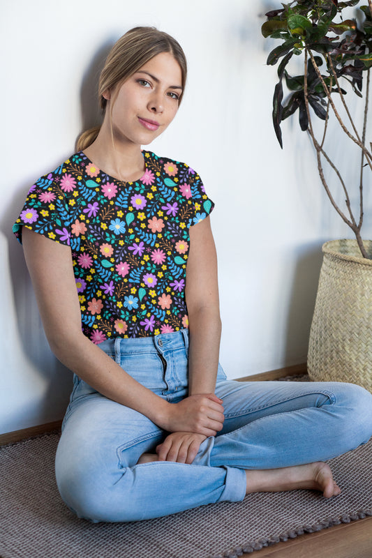 Women's Flowers Back T shirt