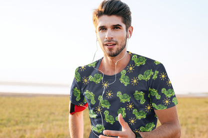 Men's All Over Print Tortoise T-shirt Very Dark Blue by ZealforTee