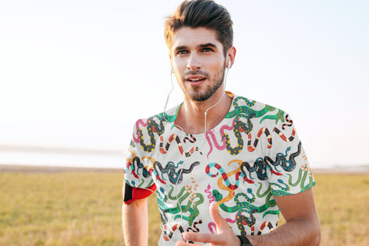 Men's Snakes All Over Print T-shirt Platinum by ZealforTee