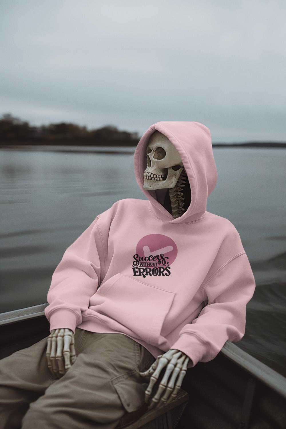 Men's Success Typography Hoodie Sweatshirt White by ZealforTee