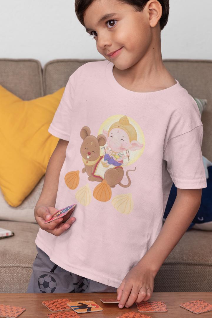 Kid's Ganesh Chaturthi Unisex T-shirt SkyBlue by ZealforTee